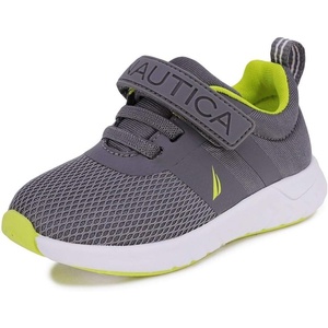 image:imageNautica Kids Fashion Sneaker Athletic Running Shoe with One Strap Boys  GirlsToddlerLittle KidStorm Grey Lime