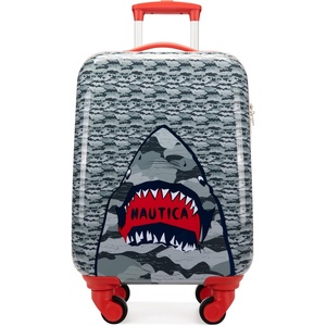 image:imageNautica Kids Luggage  18 Airline Approved Rolling Hardside Upright Carryon Suitcase Set with Wheels Shark Attack  5pc Travel SetShark Attack