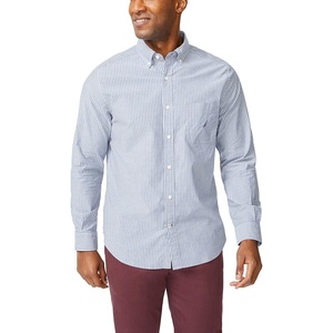 image:imageNautica Mens Classic Fit Stretch Solid Long Sleeve Button Down ShirtJ Navy