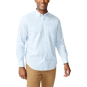 image:imageNautica Mens Classic Fit Stretch Solid Long Sleeve Button Down ShirtLight Haze