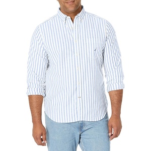 image:imageNautica Mens Classic Fit Stretch Solid Long Sleeve Button Down ShirtSky Blue