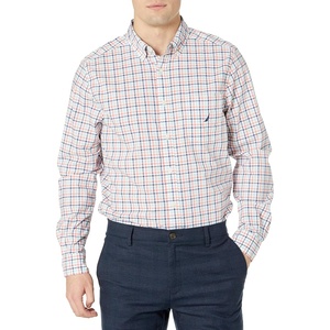 image:imageNautica Mens Classic Fit Stretch Solid Long Sleeve Button Down ShirtSugar Coral