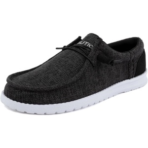 image:imageNautica Mens Comfort Loafers SlipOn Boat Shoe Lightweight Casual Stretch SneakerRushfordBlack White
