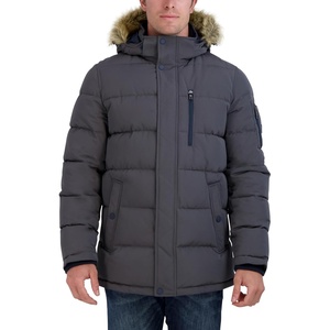image:imageNautica Mens Faux Fur Trim Puffer Jacket With Removable HoodCharcoal