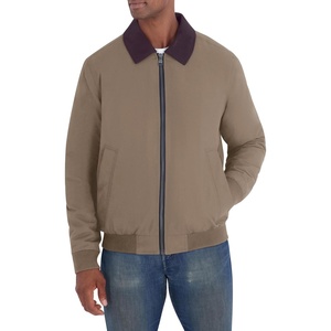 image:imageNautica Mens Heritage Shirt Collar Jacket  Water Resistant Zip Front Plaid Lined Casual CoatTaupe