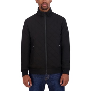 image:imageNautica Mens Lightweight Quilted Bomber Jacket  Mechanical Stretch Wind amp WaterresistantBlack