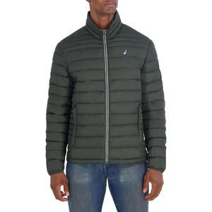 image:imageNautica Mens Lightweight Quilted Jacket  Water Resistant Zip Front Transitional CoatDark Olive