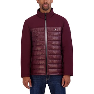 image:imageNautica Mens Lightweight Softshell Jacket  Bonded Fleece Lining Regular Big amp Tall SizesBurgandy