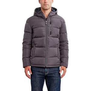 image:imageNautica Mens Midweight Quilted Faux Memory Puffer Jacket Adjustable Hood Insulated Winter CoatCharcoal