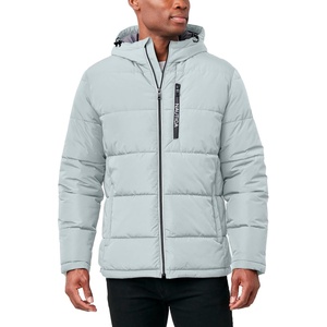 image:imageNautica Mens Midweight Quilted Faux Memory Puffer Jacket Adjustable Hood Insulated Winter CoatCloud Grey