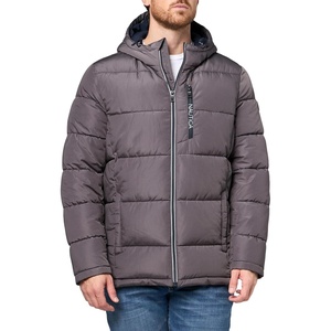 image:imageNautica Mens Midweight Quilted Faux Memory Puffer Jacket Adjustable Hood Insulated Winter CoatHeather Grey
