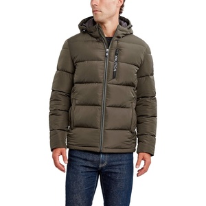 image:imageNautica Mens Midweight Quilted Faux Memory Puffer Jacket Adjustable Hood Insulated Winter CoatLoden