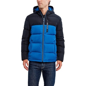 image:imageNautica Mens Midweight Quilted Faux Memory Puffer Jacket Adjustable Hood Insulated Winter CoatMonaco Blue