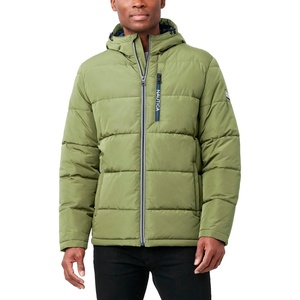image:imageNautica Mens Midweight Quilted Faux Memory Puffer Jacket Adjustable Hood Insulated Winter CoatPale Olive