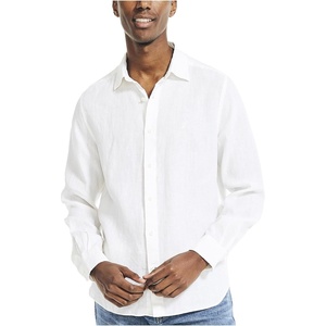 image:imageNautica Mens Nautica Sustainably Crafted Classic Fit Linen ShirtBright White