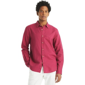 image:imageNautica Mens Nautica Sustainably Crafted Classic Fit Linen ShirtDeck Crimson Sunst