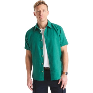 image:imageNautica Mens Nautica Sustainably Crafted Linen ShortSleeve ShirtGreen Leaf