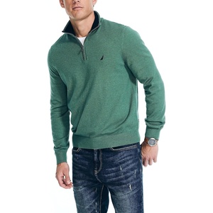 image:imageNautica Mens Navtech QuarterZip SweaterArctic Fern Heather