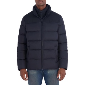 image:imageNautica Mens Ripstop Puffer Jacket  Water Resistant Bib Front Insulated Winter CoatBlack