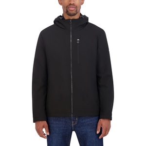 image:imageNautica Mens Sherpa Lined Softshell Jacket  Full Zip Adjustable Hood Wind ResistantEbony