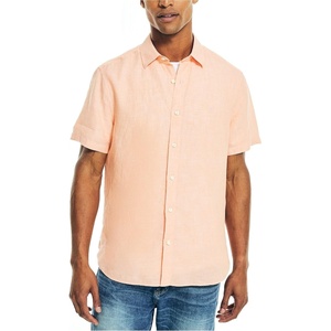 image:imageNautica Mens Sustainably Crafted Printed Linen ShortSleeve ShirtCoral Reef