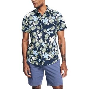 image:imageNautica Mens Sustainably Crafted Printed Linen ShortSleeve ShirtNavy