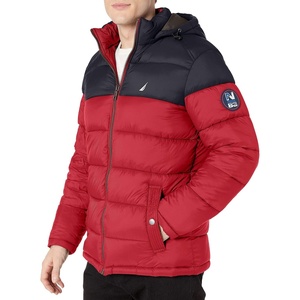 image:imageNautica Mens Water Resistant Nylon Puffer JacketN Red