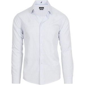 image:imageNautica Slim Fit Mens Dress Shirts Long Sleeve Performance Polyester Fabric Wrinkle Free 4Way StretchWhite  Mini Blue Dots