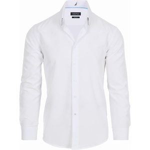 image:imageNautica Slim Fit Mens Dress Shirts Long Sleeve Performance Polyester Fabric Wrinkle Free 4Way StretchWhite Solid