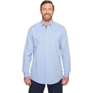 image:imageNautica Young Mens School Uniform Long Sleeve Performance Oxford ButtonDown ShirtFrench Blue