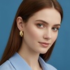 image:imageNautica 25 mm Chunky Hoop Earrings for Women 14K Yellow Gold Plated Alloy