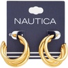 image:imageNautica 29 mm Triple Hoop Earrings for Women 14K Yellow Gold Plated Alloy