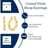image:imageNautica 30 mm Wavy Hoop Earrings for Women 14K Yellow Gold Plated Alloy