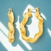 image:imageNautica 30 mm Wavy Hoop Earrings for Women 14K Yellow Gold Plated Alloy