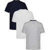 image:imageNautica Boys Short Sleeve Crew Neck TShirt 3Pack Soft Comfortable Relaxed FitBright Navy StripeWhiteNavy Seas