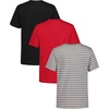image:imageNautica Boys Short Sleeve Crew Neck TShirt 3Pack Soft Comfortable Relaxed FitSteeple Grey StripeCarmineBlack