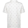 image:imageNautica Boys Short Sleeve Fashion Polo Button Closure Soft amp ComfortableAmericana Aop White