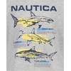 image:imageNautica Boys Short Sleeve JClass Logo Crew Neck TShirt Soft Comfortable Relaxed FitShark Map Lt Grey Heather
