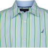 image:imageNautica Boys Short Sleeve Woven ButtonDown Shirt Light Weight amp BreathableCashmere Blue Thin Stripe