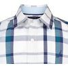 image:imageNautica Boys Short Sleeve Woven ButtonDown Shirt Light Weight amp BreathableNeutral Plaid Ice Blue