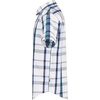 image:imageNautica Boys Short Sleeve Woven ButtonDown Shirt Light Weight amp BreathableNeutral Plaid Ice Blue