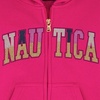 image:imageNautica Girls Logo Sweatshirt Fleece Hoodie With Fullzip Front amp PocketsFuchsia Glitter Art