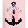 image:imageNautica Girls Long Sleeve Fleece Sweatshirt DressCoral Blush Sequin
