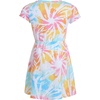 image:imageNautica Girls Short Sleeve Jersey Tee Dress with Elastic Cinched Waist Fun Designs amp ColorsWhite Sunburst Tie Dye