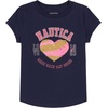 image:imageNautica Girls Short Sleeve Legacy TShirt with Flip Sequin Design Cotton Tee with Tagless InteriorPeacoat Heart Shine