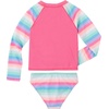 image:imageNautica Girls Twopiece Rashguard Swimsuit Set UPF 50 Sun Protection QuickDry Bathing SuitPink Sunset