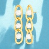 image:imageNautica Link Chain Simulated Pearl Dangle Earrings for Women