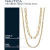 image:imageNautica Link Curb Chain Necklace Set for Women 14K Yellow Gold Plated Alloy 16  20 Inches