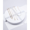 image:imageNautica Simulated Pearl Rhinestone Dog Tag Necklace Set for Women 14K Yellow Gold Plated Alloy 17  23 Inches