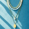 image:imageNautica Simulated Pearl Rhinestone Dog Tag Necklace Set for Women 14K Yellow Gold Plated Alloy 17  23 Inches